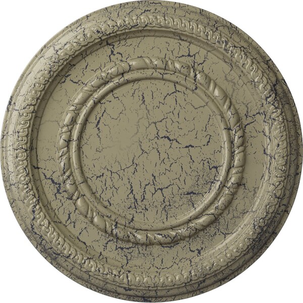 Ekena Millwork Federal Roped Small Ceiling Medallion (Canopies up to 6"), 12 5/8"OD x 1 1/8"P, Castle Stone Crackle CM12FECSC - main